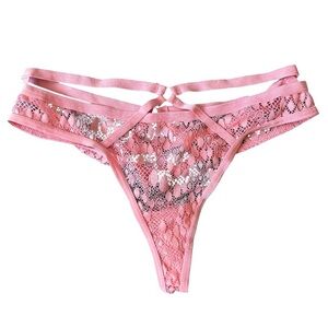 Victoria’s Secret • Very Sexy Strappy Lace Thong • Pink • Size S